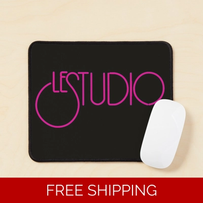 Le Studio Mouse Pad Black Hot Pink Logo